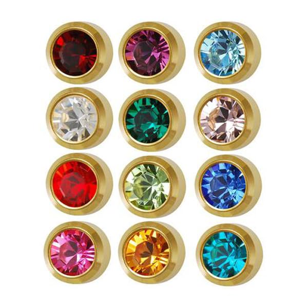 Ear Piercing Bezel Birthstone Earring Stud Assortment Regular