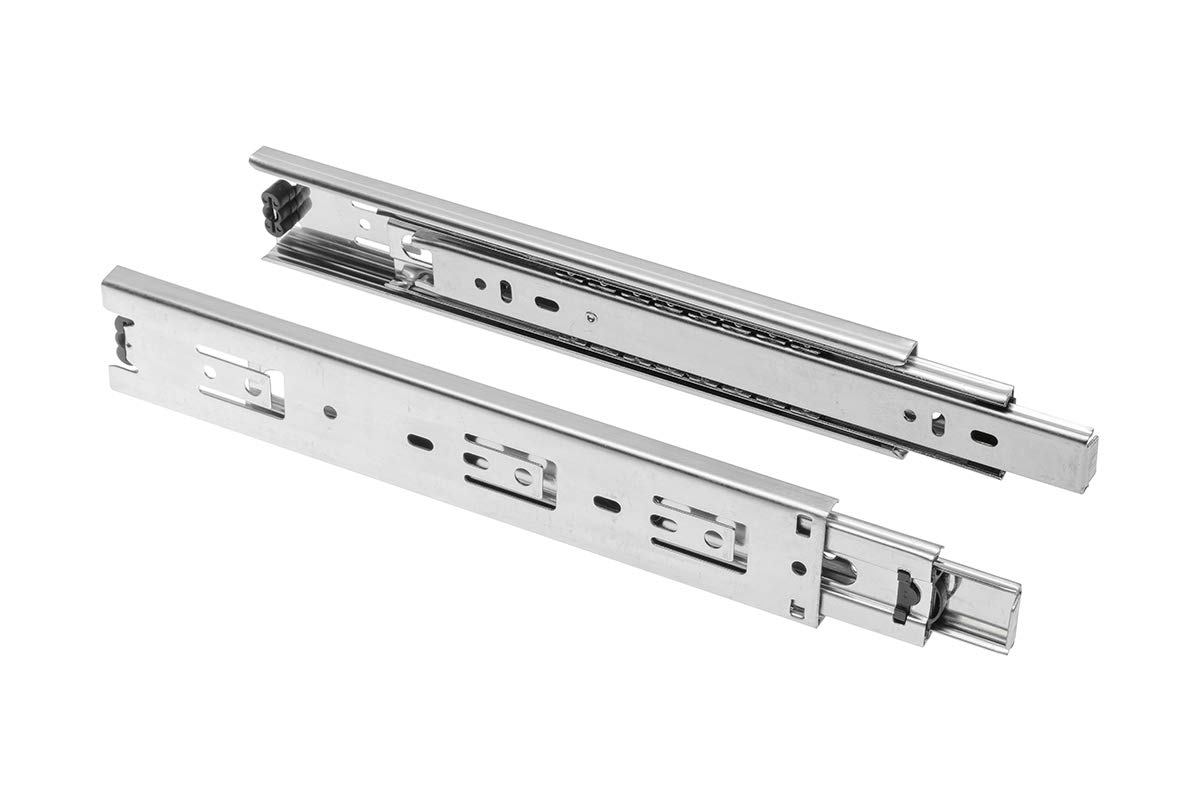 Gtv Silver Full Extension 45Mm Ball Bearing Drawer Runners/Slides 250Mm-700Mm (1 Pair - 500Mm)