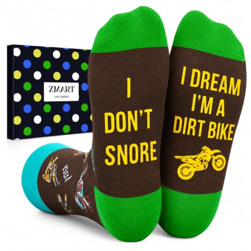 Zmart Dirt Bike Gifts for Men - Motorcycle Socks, Funny Gifts for Motorcycle Riders Lovers...