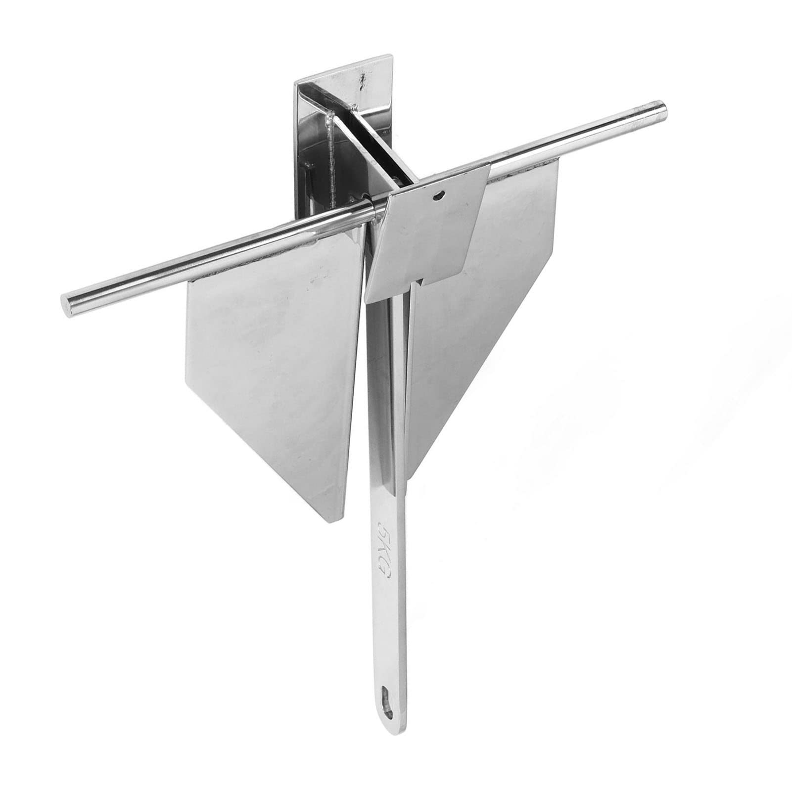Ejoyous Ancora per Barche Ancora con Rampino in Acciaio Inossidabile 5 Kg Antiruggine Affondamento Rapido Forte Presa per Yacht e Design Saldato a Caldo 55 X 47 Cm per Fondali Marini di Sabbia e Fango