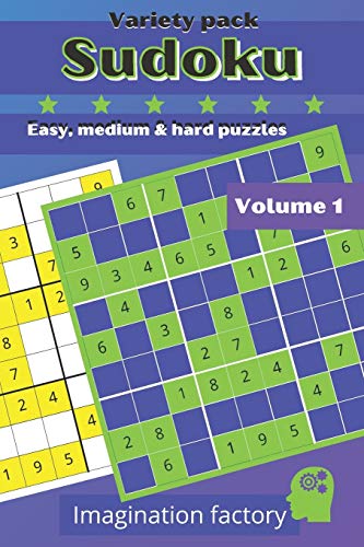 Sudoku variety pack. Easy, medium & hard puzzles: 100 puzzles. 6x9 travel size. Easy to carry (Travel Sudoku variety packs. On the go or at home !)