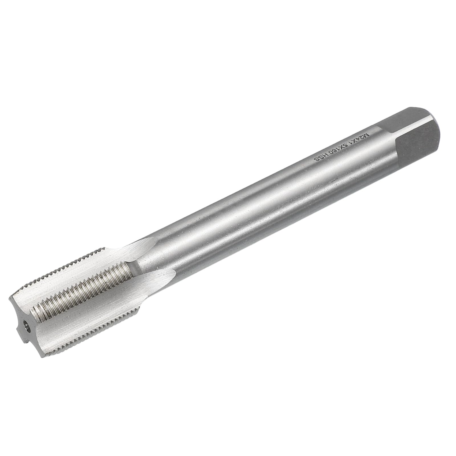 sourcing map Metric Thread Tap M24 x 1.5 H2 160mm Extra Long Straight Flute Screw Thread Milling Machine Taps Threading Tapping Repair Tool