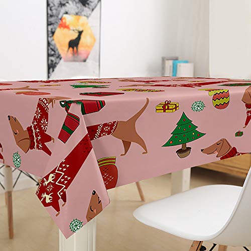 Nappe imperméable et anti-tache teckel pour table lavable - 3