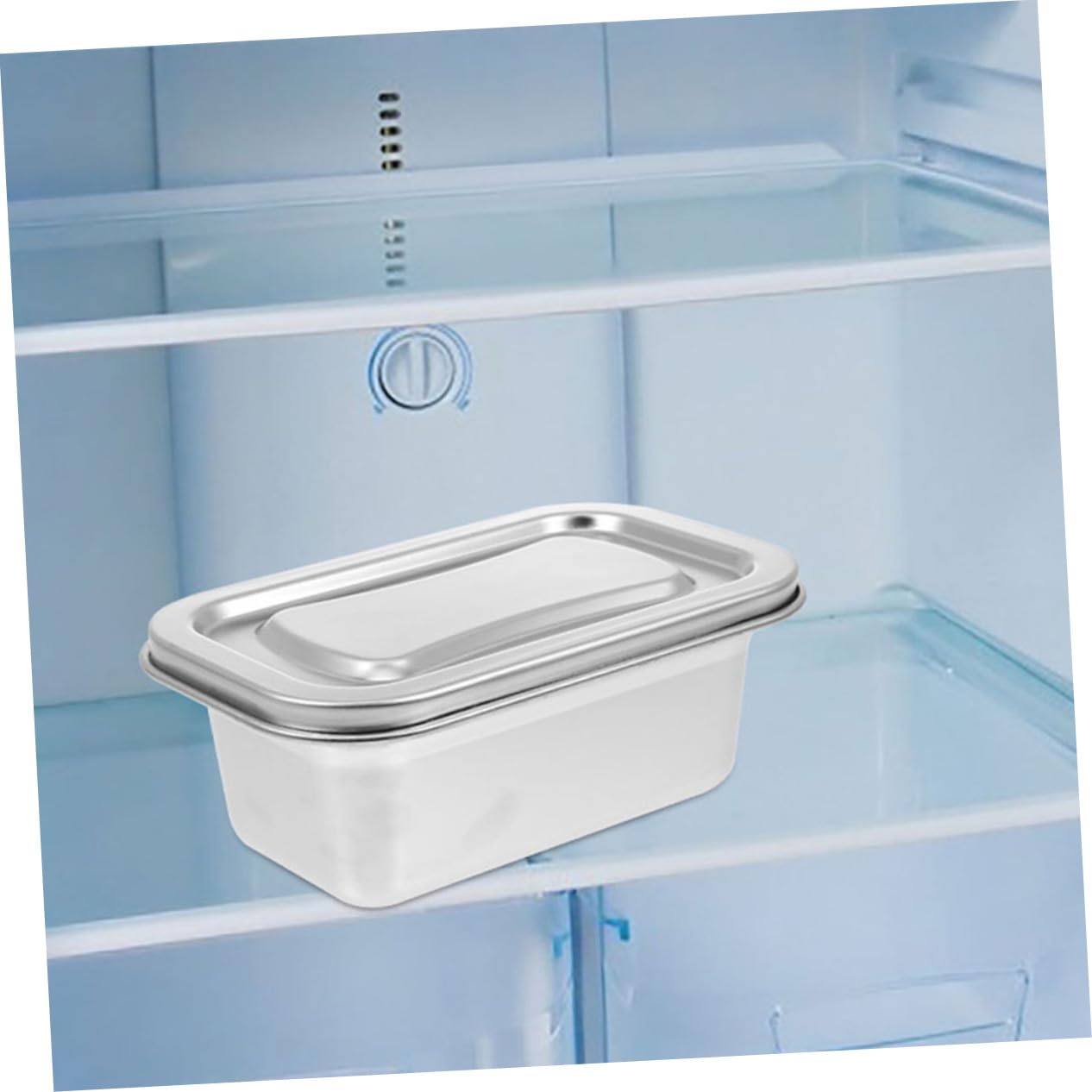VICASKY 2pezzi Contenitori per Alimenti in Acciaio Inox Scatola per Congelatore con Coperchio Riutilizzabile di Perdite per Snack Frutta e Panini con Interno Spazioso e Sigillatura