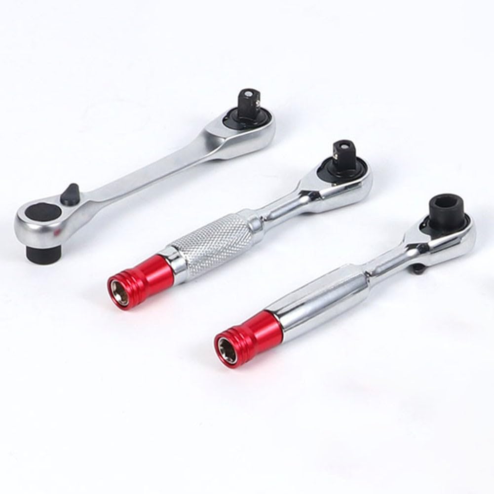 Llave dinamométrica pequeña con trinquete, accionamiento de 72 dientes, rotación de 5°, para reparación de bicicletas y uso en talleres, color plateado
