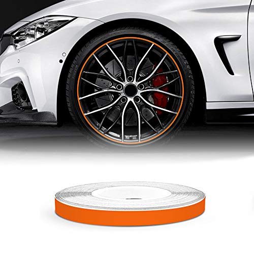 4R Quattroerre.it Bandes Wheel Stripes Réfractifs pour les Jantes des Motos, Orange, 5 mm x 6 mt