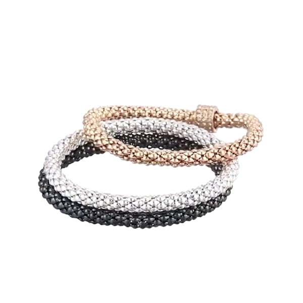 NINE-WEST-Womens-Tri-Tone-Stretch-Bracelet-3-Piece-Set Nine West Women's Tri Tone Stretch Bracelet 3 Piece Set