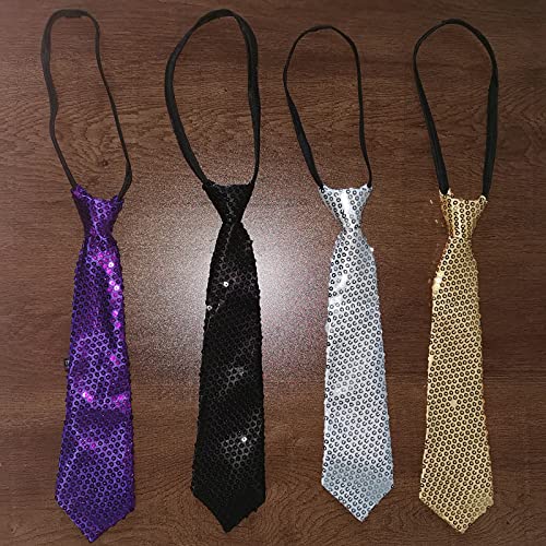 Zarsio Fashion Sequin Fedora Hat And Tie Retro Disco Costume Accessory For Weddings, Parties (Silver) #TOP3