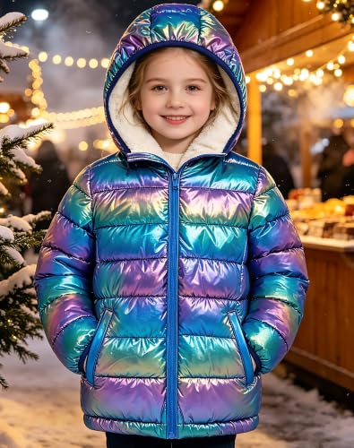 Image of Lovekider 4-12 Years Girls Hooded Puffer Jacket Warmth Padded Winter Coat