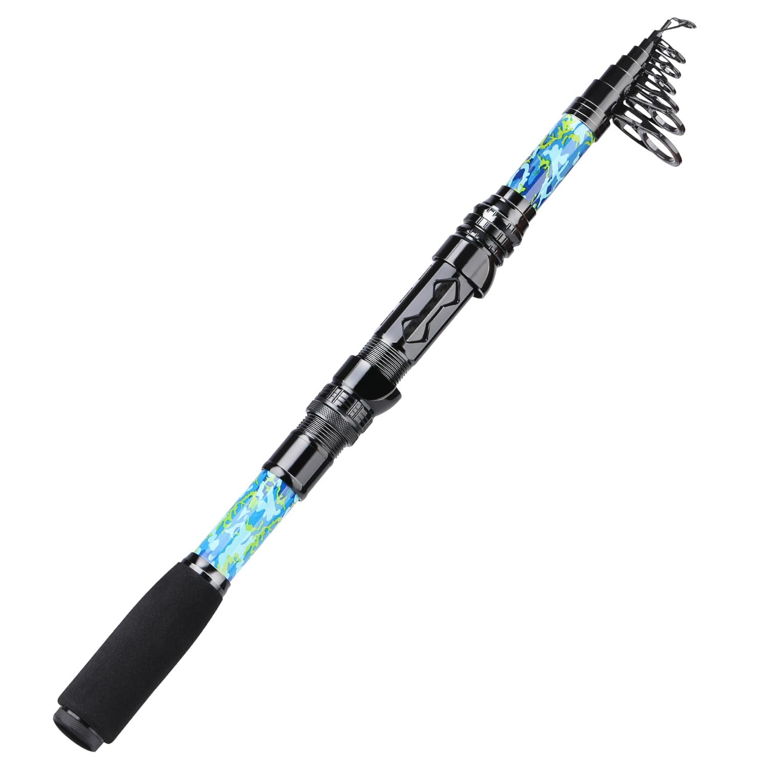 Sougayilang Fishing Rod Graphite Carbon Fiber Portable Spinning Telescopic Fishing Pole for Boat Saltwater and Freshwater