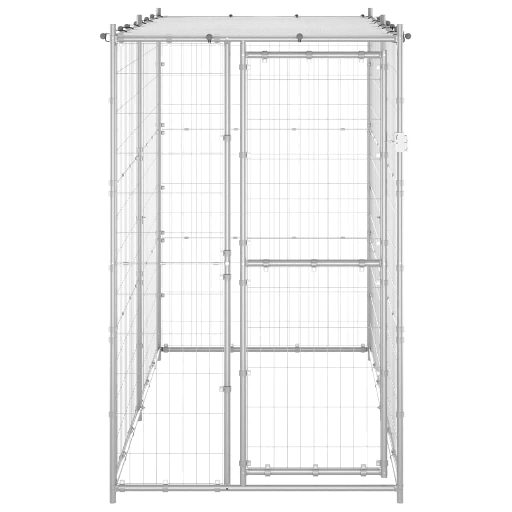 ARKEM Perrera de Exterior Acero galvanizado con Techo 110x220x180 cm Jaula para Perros Grandes