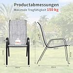 LIFERUN Gartenstühle Textilene Hochlehner 4er-Set