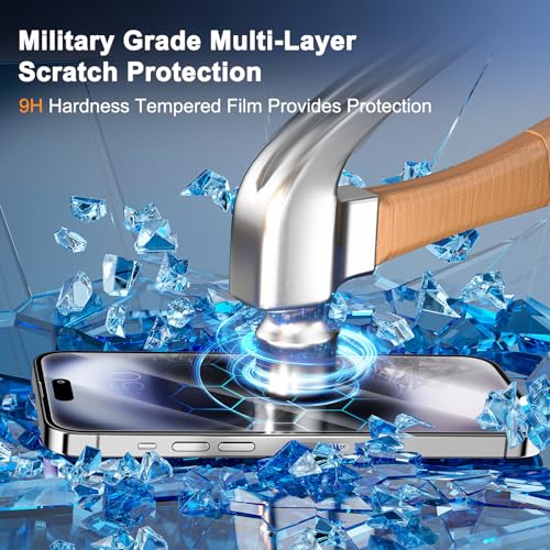 SIBEITU 3 Pack Screen Protector for iPhone 16 with 3 Pack Camera Lens Tempered Glass Protector, 6.1 Inch HD Clear Tempered Glass Film 9H Hardness Full Coverage, Scratch Resistent, No Air Bubbles