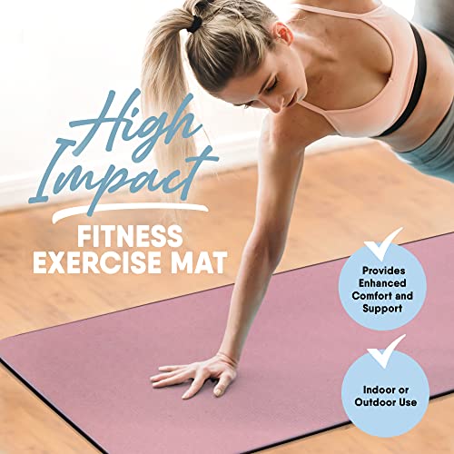 MICRODRY Deluxe Fitness Exercise Yoga Mat for Home & Gym, Extra Thick for High Impact Training, Multi Layered Skid Resistant Surface, Odor Neutralizing with Carrying Strap - Image 3