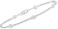 Ross-Simons 0.25 ct. t.w. Bezel-Set Diamond Station Bracelet in Sterling Silver - Elegant Link Chain Jewelry