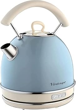 Ariete 2877 Vintage Electric Kettle 1.7L – Stainless Steel Kettle, Fast Boil Water Kettle for Tea & Herbal Tea, 2000W, BPA-Free, Retro Design, Auto Shut-Off - Light Blue - image, photos