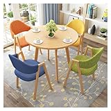 Moderno juego de mesa de comedor apilable con sillas para cocina, diseño multicolor
