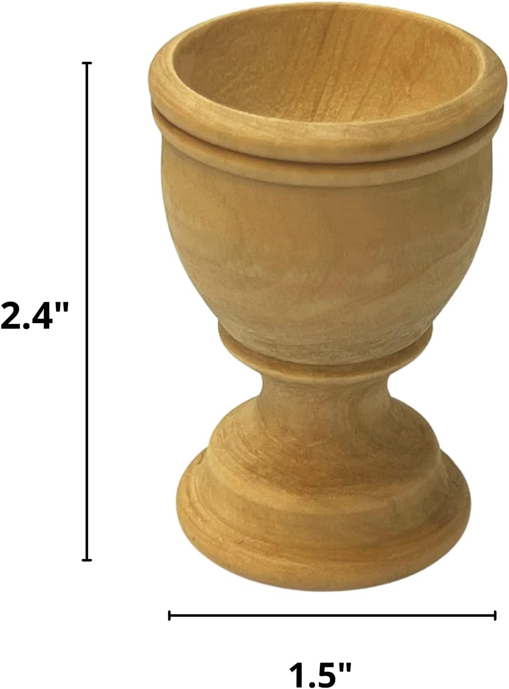 Olive Wood Communion Cups (12-Pack) - 2.4" Hand-Carved Cups With Stem from Bethlehem, Holy Land - Unique Chalices for Church, Ministry & Life Events with Certificate of Origin