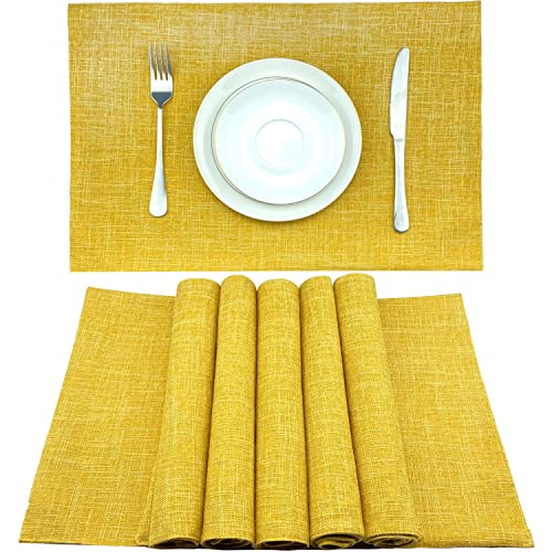 Sets de table lavables en machine et infroissables jaune