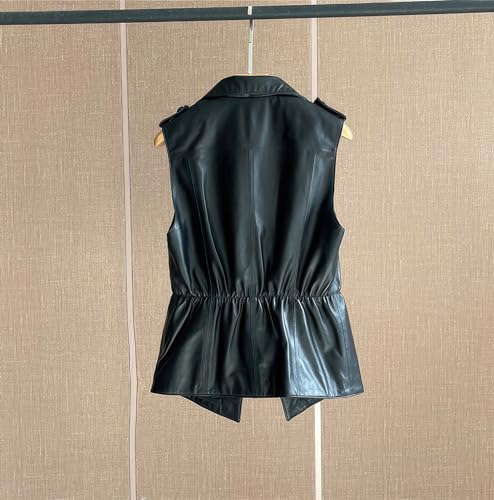 Women’s Genuine Sheepskin Classic Overcoat Fashionable Leather Sleeveless Vest2