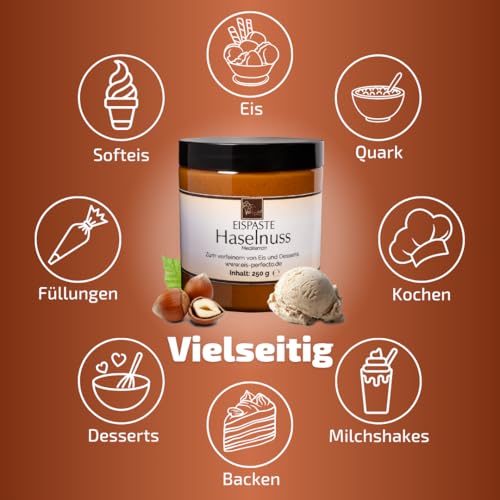 Haselnusspaste "Mediterran" │Feinster nussiger Genuss aus dem Mittelmeerraum │ MEGA GESCHMACK │ Pimpe deine Eis, Desserts, Getränke uvm mit einer extra Portion Geschmack auf │ Inhalt 250 g – Bild 5