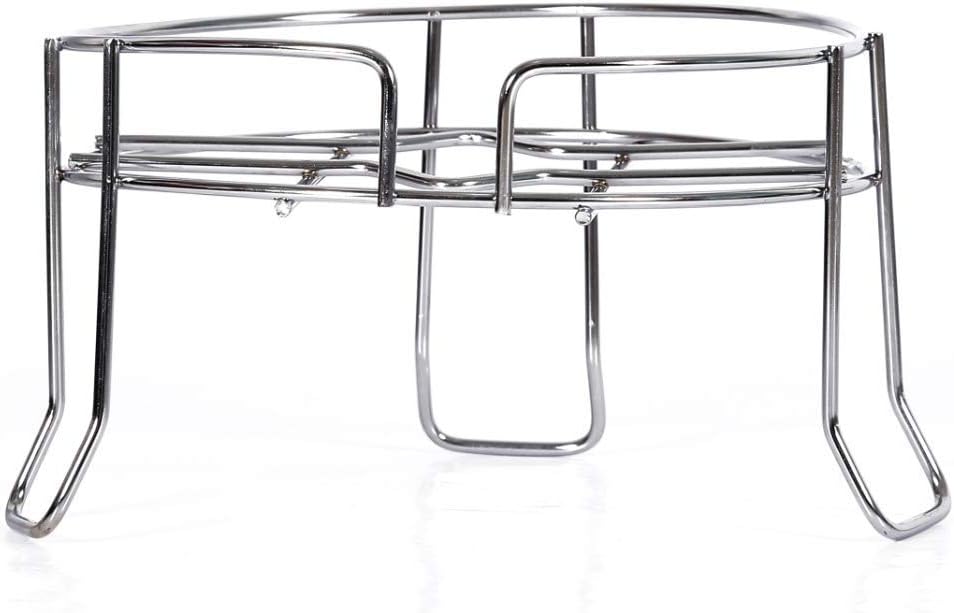 Kavid Heavy Stainless Steel Chrome Plated Fancy Water Matka And Pot Stand (Silver, Standard), Step Shelf - Countertop