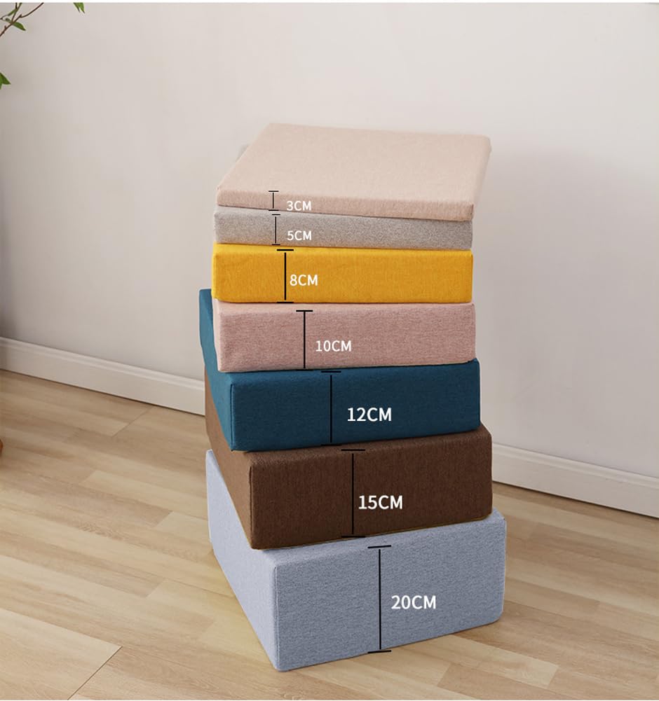 Cuscino quadrato extra spesso, per sedia, 40/45/50 cm, cuscino rialzato per sala da pranzo, giardino e uso interno, comodo cuscino di supporto (beige, 45 x 45 x 5 cm)