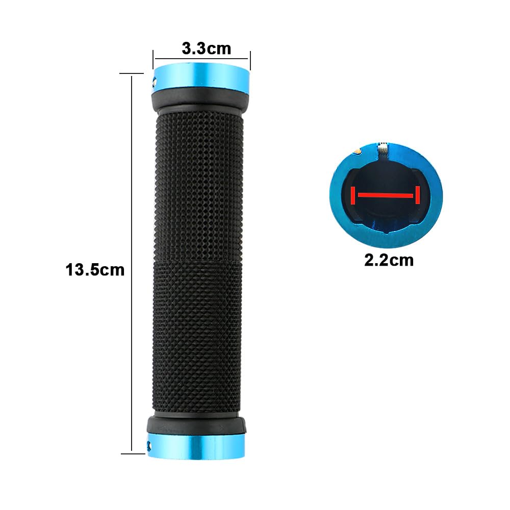 2 Paires Poignées Vélo Ergonomiques - Caoutchouc Antidérapant Avec Anneaux De Verrouillage