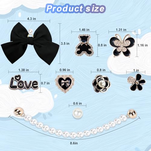Image of Charms for Bogg Bag,Pearls,Butterfly Flowers and Chain for Bogg Bag Accessories Charms(20 pcs)