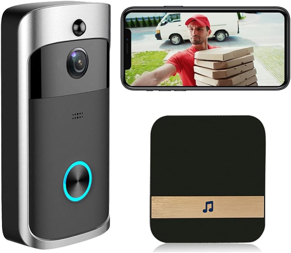 BSLVWG Wireless Video Doorbell Camera with Chime,PIR Motion Detection,Indoor/Outdoor Surveillance with Smart Human Detection,1080P HD, Night Vision, 2-Way Audio,2.4G WiFi,IP65,Battery Powered (Black) BSLVWG Wireless Video Doorbell Camera with Chime,PIR Motion Detection,Indoor/Outdoor Surveillance with Smart Human Detection,1080P HD, Night Vision, 2-Way Audio,2.4G WiFi,IP65,Battery Powered (Black)