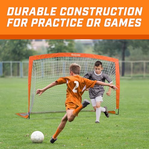 Image of GoSports Portable Soccer Goals for Kids - 13 Color Options - Choose 4 x 3 ft or 6 x 4 ft - Team Tone Pop Up Nets for Backyard