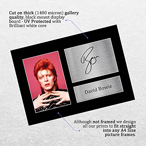 HWC Trading David Bowie Gift Handtekeningen A4 Printed Ziggy Stardust Glam Rock Gifts Muziek Weergave Print Picture… - Afbeelding 4