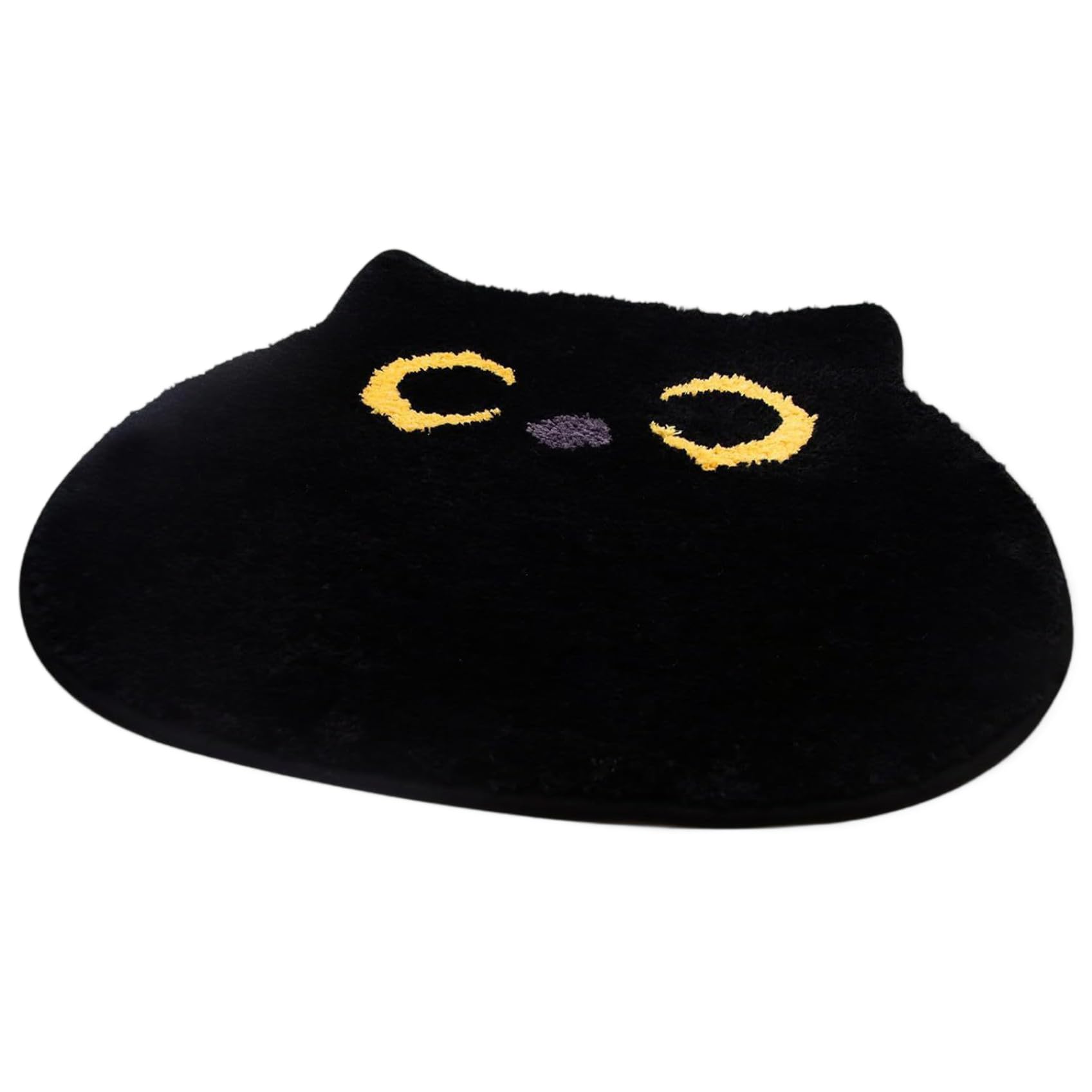 Alfombra de baño libre de resbalones con silueta de gato negro para niños y adultos