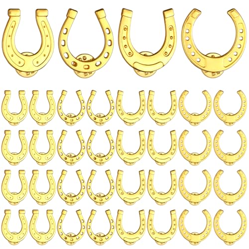 48 Pcs Horseshoe Pins Bulk Cowboy Cowgirl Western Enamel Lapel Pin Western Party Favor for Clothing Bag Hat Decor Jewelry Gift