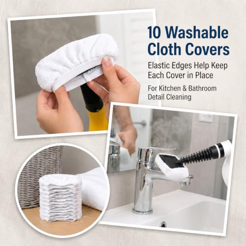 Image of Tidy Monster 12 Pack Microfiber Cloth Covers, Washable Steam Cleaner Accessories Compatible with Bissell Steam Shot 39N7A /39N7V, McCulloch, PurSteam, Wagner & Dupray