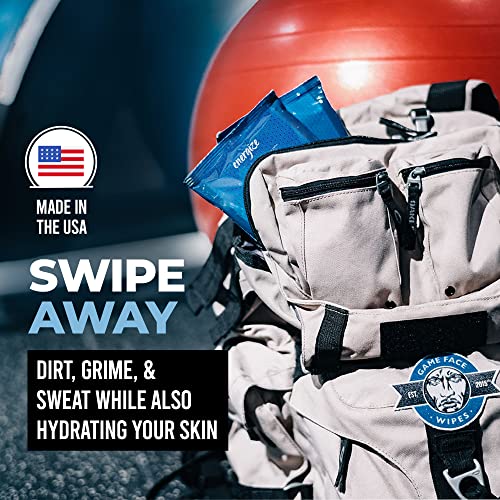Game Face Cooling Face Wipes 25 Count XL Size Compostable Cloth Naturally Formulated and Lightly Scented Hydrating, Energizing, and Invigorating Wipes for Athletic, Sport, and On The Go Needs. - Image 6