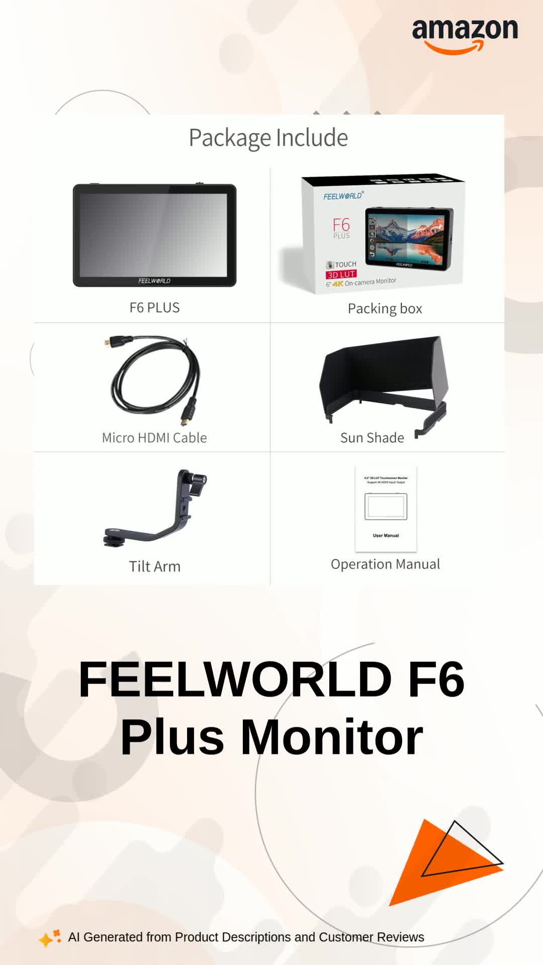 FEELWORLD F6 PLUS 5.5インチモニター　元箱あり FEELWORLD F6 Plus 5.5 inch DSLR Camera Field Touch Screen Monitor