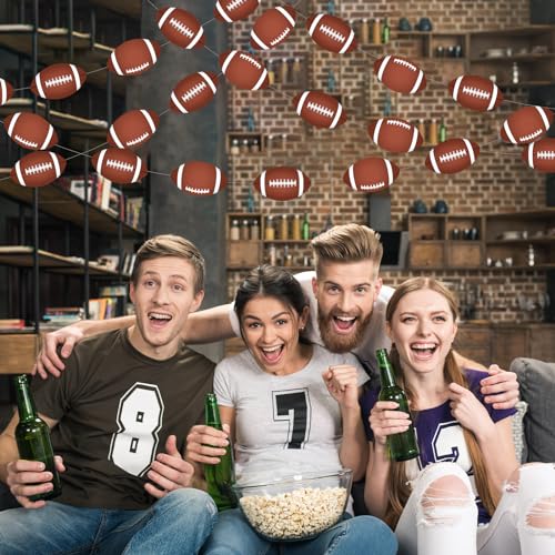 Guirnaldas de papel de rugby con 8 tiras colgantes reutilizables de alta densidad 5