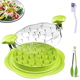 KALWNIA Chicken Shredder （Green) - Quick & Easy Meat Shredding Tool for Chicken, Beef, Pork & More with Silicone Tongs, Cleaning Brush & Non-Slip Base