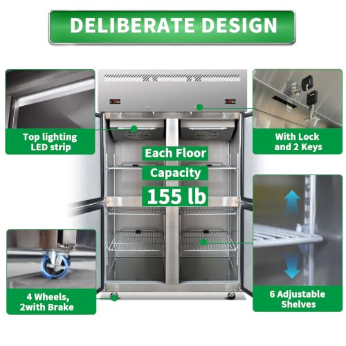 Image of 4-Door Dual Temp Reach-In Refrigerator Freezer Combo for Restaurant