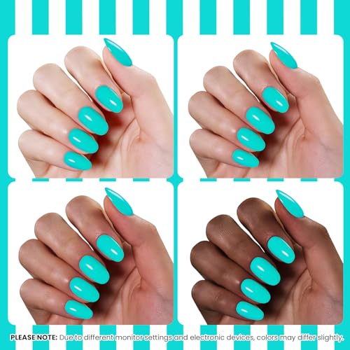 Image of Beetles Teal Gel Polish - Beetles Summer Voyage Ocean Shade Summer Nails Art, Neon Teal Gel Nail Polish, Same Color Bottle, Soak Off UV Lamp Neon Nails Art, Long-Lasting Manicure Salon DIY for Holiday