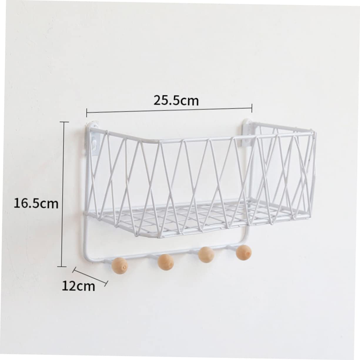Estante de Almacenamiento Montado Pared Blanco de Madera E Hierro
