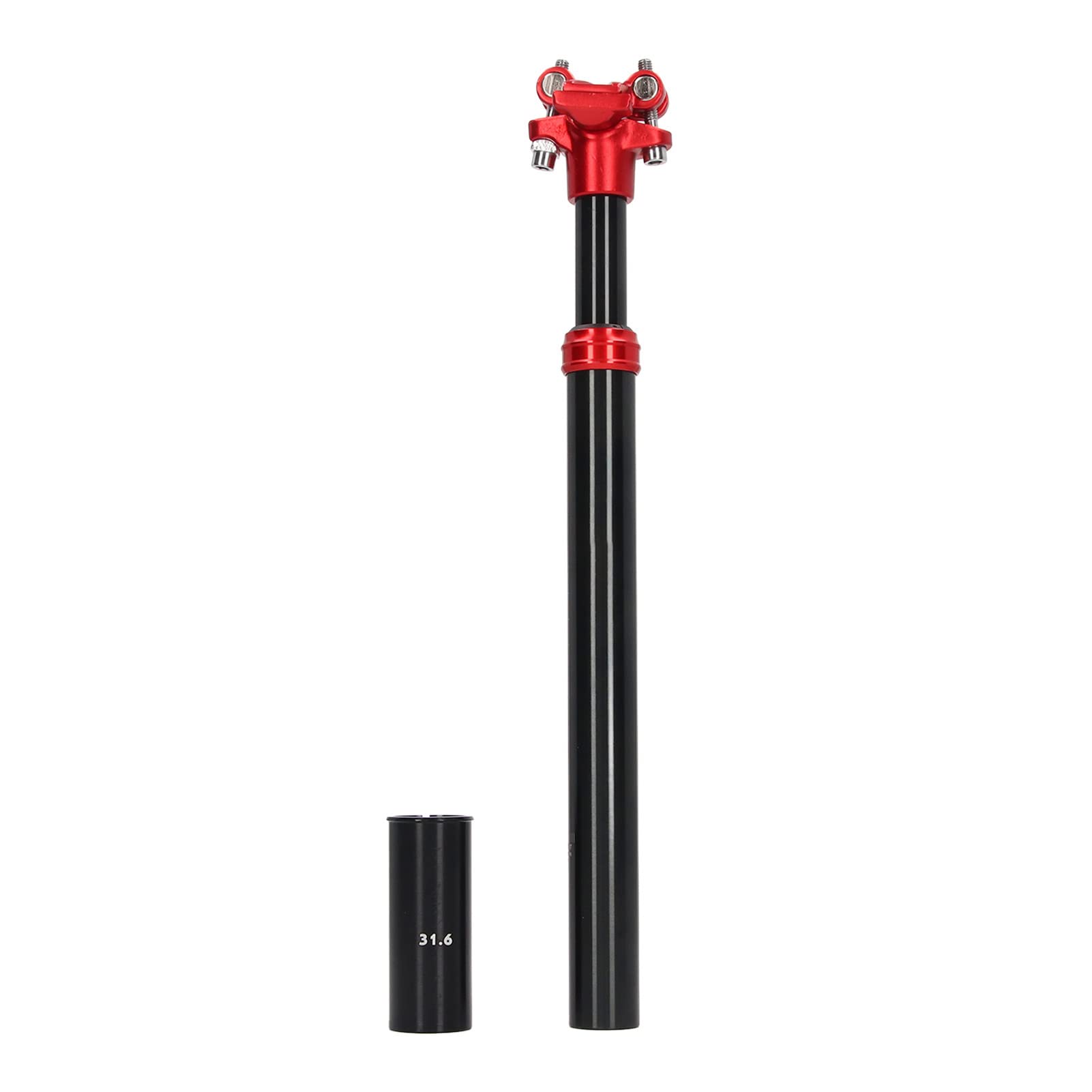 Sztyca amortyzowana do roweru ze stopu aluminium 27,2 mm x 350 mm z rurką adaptera - sztyca amortyzatora o wysokiej wytrzymałości do rowerów górskich i naprawy rowerów - lekka