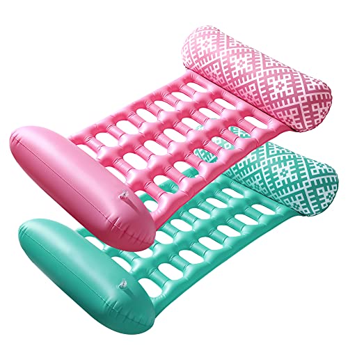 Pool Floats - 2 Pack Pool Floats Rafts, 4-In-1 Floats For Swimming, Inflatable Pool Floats For Adult, Swimming Floating Bed Hammock, Non-Stick Pvc Pool Floats #TOP6