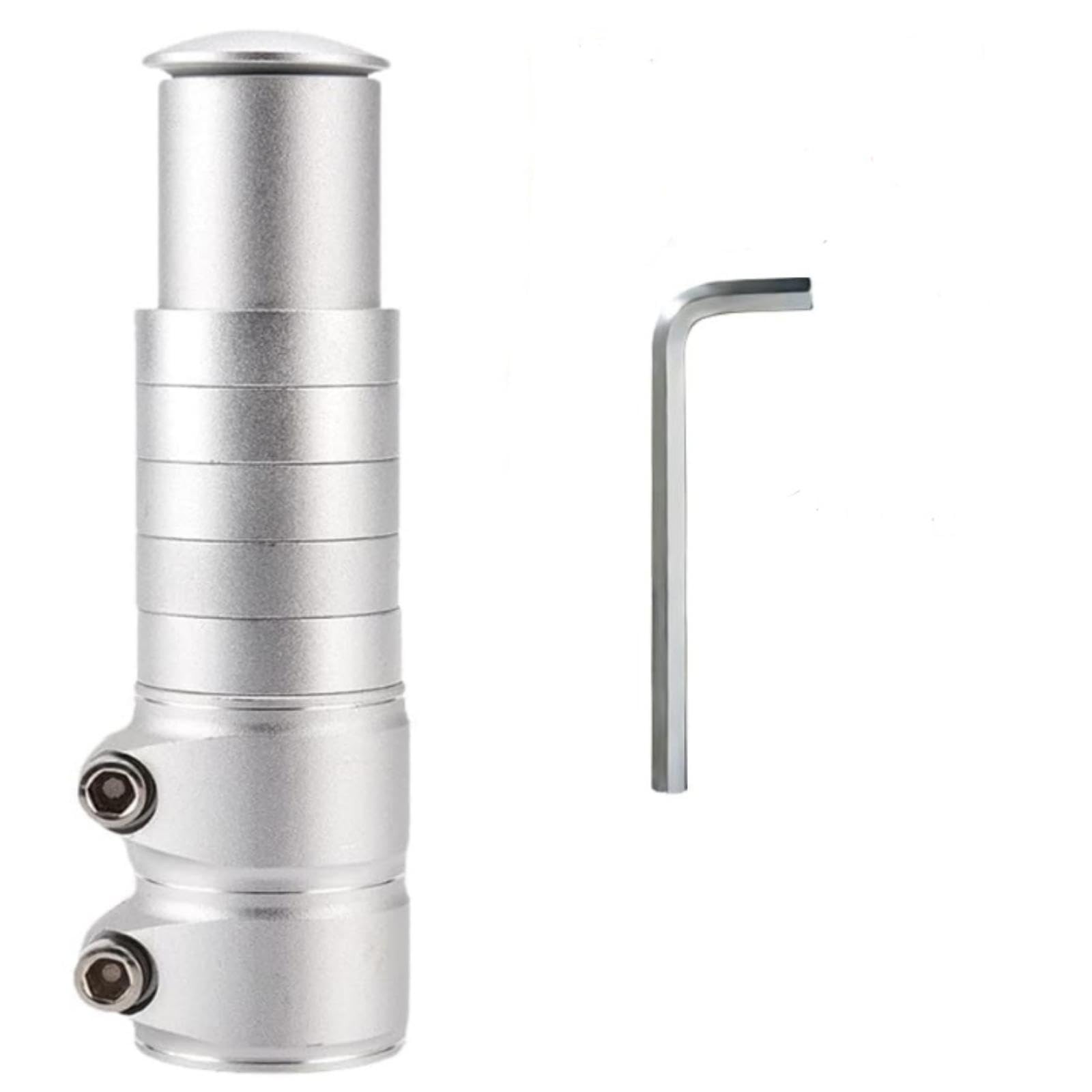 Potence Fourche Guidon Vélo Riser En Alliage D'Aluminium - Rallonge Réglable Rehausse Pour VTT Et Vélos Ville (Argent)