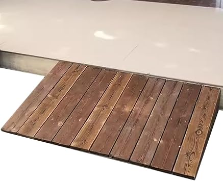Wood Threshold Ramp - Non Slip 4" to 10" Rise, Home/Front Door Transition Ramp 90x80x25cm/35x31x10