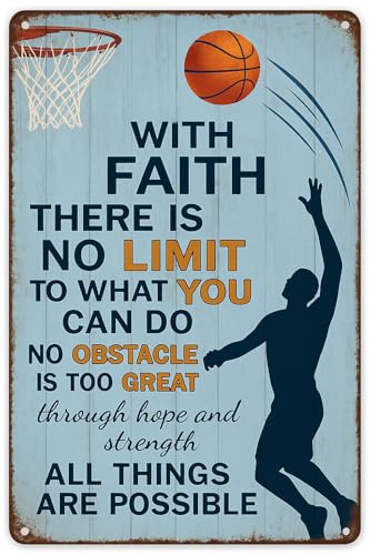 Christian Basketball Metal Sign - Inspirational Wall Art