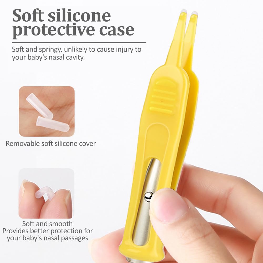 Pince à nez bébé LED plastique nettoyage nasal tête ronde soin bébé