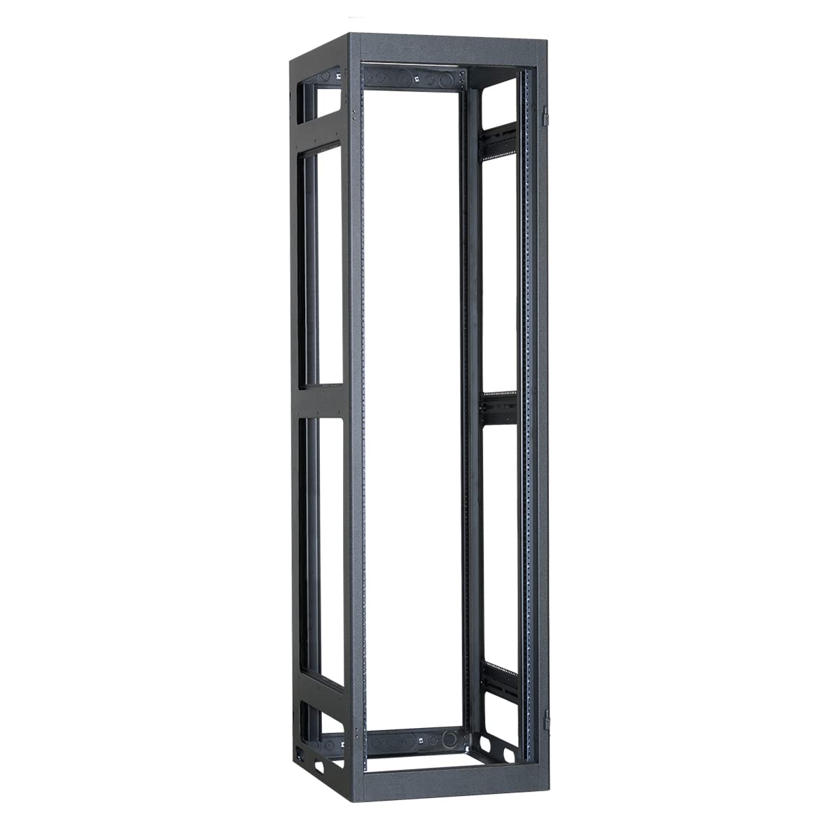 Lowell LGNR-4036-LRD LGNR Series 40U x 36 Inches Deep Gangable AV Rack Without Rear Door, 22 Inches Wide; Open Sides and Front; 2 Pair Fully Adjustable Rails Tapped 10-32