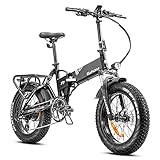 Eahora Electric Bike for Adults 750W 20' Fat Tire Folding X7 Plus Ebike Full Suspension Mountain...